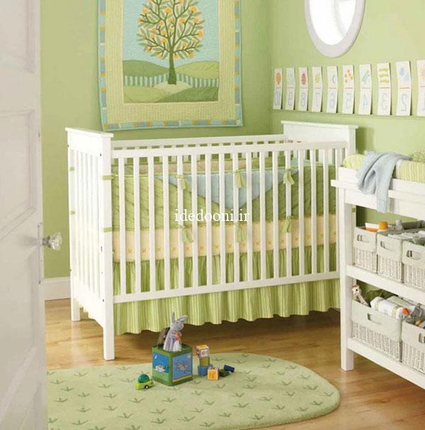 ایده دکور سبز برای اتاق نوزاد